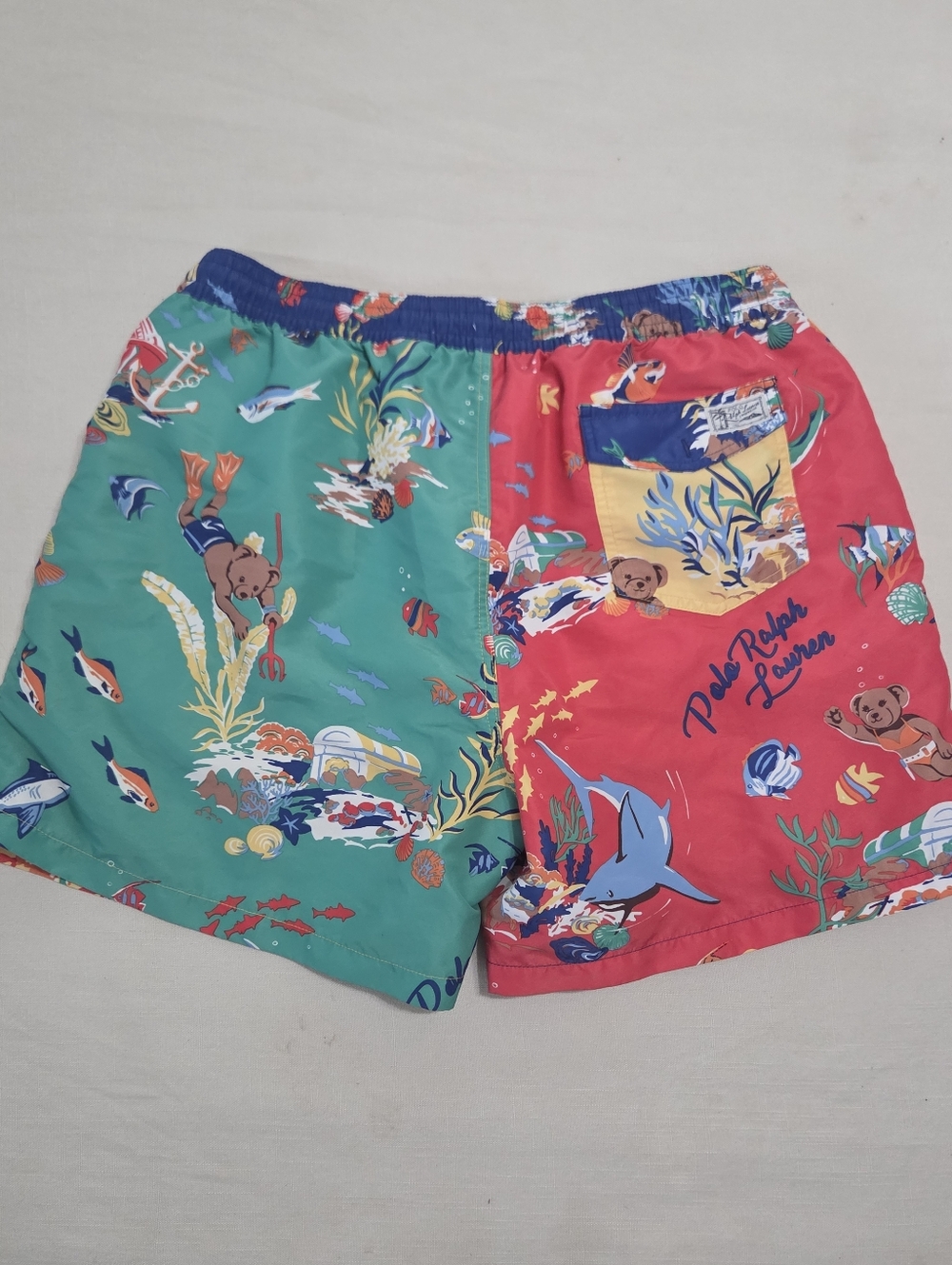 Polo by Ralph Lauren Bear Men's Color Block Scubadiving Swim Trunks 2XL XXL - Picture 2 of 9